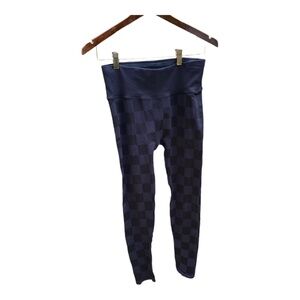 Good American blue Checker Leggings size 3/4 or L/XL ankle length
